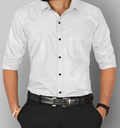 Men Regular Fit Solid Formal Shirt White